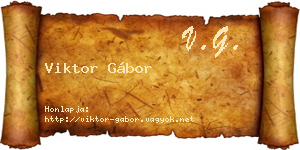 Viktor Gábor névjegykártya